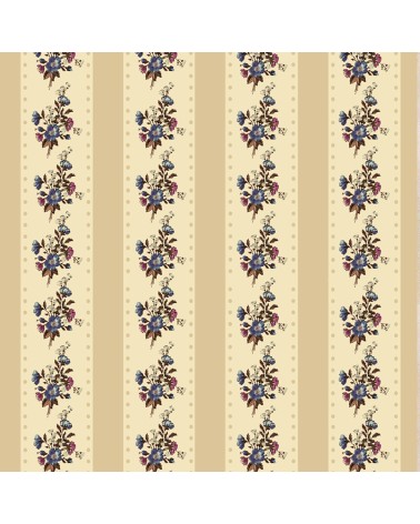 17. Regency Beige Floral Stripe Wallpaper