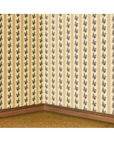17. Regency Beige Floral Stripe Wallpaper