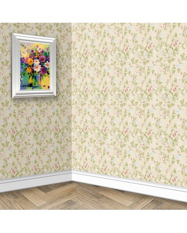 18. Floral on Cream Wallpaper
