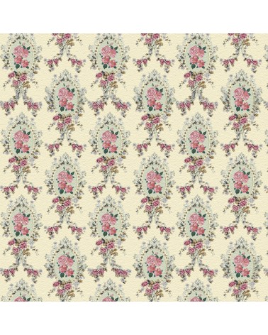 23. Regency Pink Floral on Cream Wallpaper
