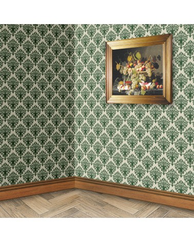 124. Victorian Green Rococo Wallpaper
