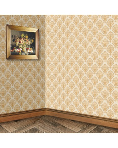 126. Victorian Beige Rococo Wallpaper