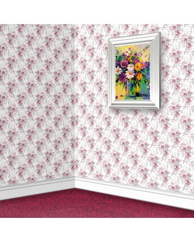 132. Edwardian Floral Dusky Pink Wallpaper