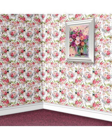146. Vintage Floral Pink Wallpaper