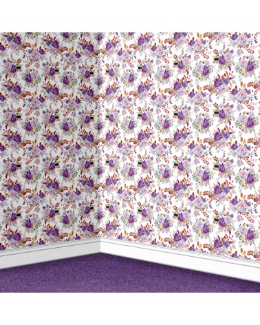 145. Vintage Floral Violet Wallpaper