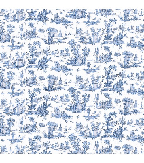 149. Toile Blue Wallpaper