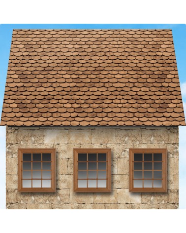 92. Scallop Brown Roof Tiles