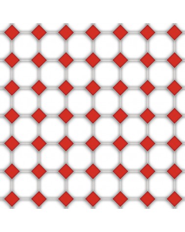 45. Red & White Diamond Floor Tiles