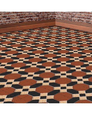 49. Victorian Brown & Black Floor Tiles