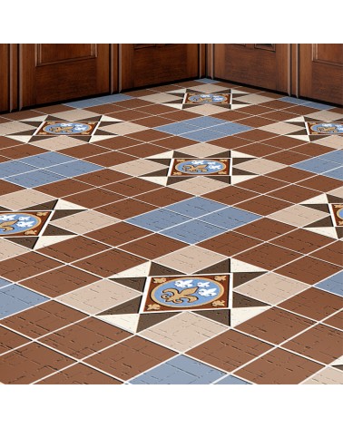 48. Victorian Brown & Blue Floor Tiles